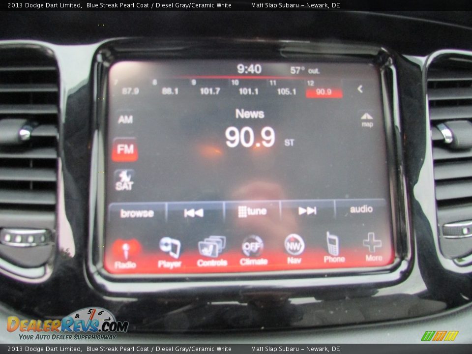 2013 Dodge Dart Limited Blue Streak Pearl Coat / Diesel Gray/Ceramic White Photo #25