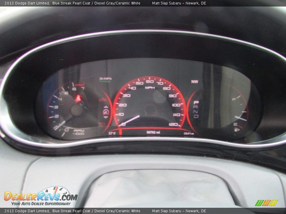 2013 Dodge Dart Limited Blue Streak Pearl Coat / Diesel Gray/Ceramic White Photo #28