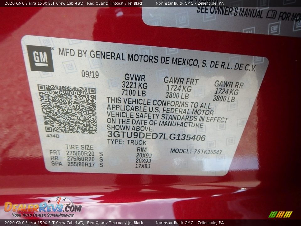 2020 GMC Sierra 1500 SLT Crew Cab 4WD Red Quartz Tintcoat / Jet Black Photo #10