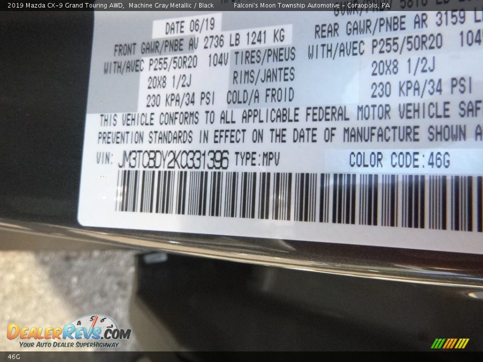 Mazda Color Code 46G Machine Gray Metallic