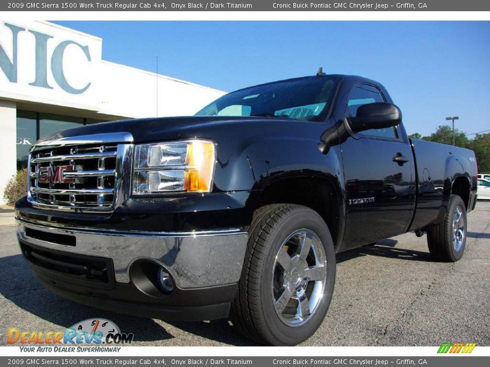 2009 GMC Sierra 1500 Work Truck Regular Cab 4x4 Onyx Black / Dark Titanium Photo #2
