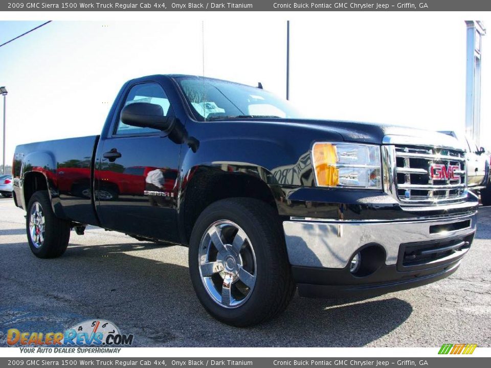 2009 GMC Sierra 1500 Work Truck Regular Cab 4x4 Onyx Black / Dark Titanium Photo #4