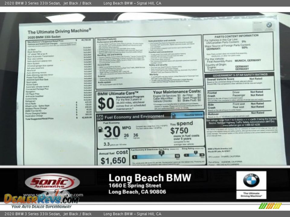 2020 BMW 3 Series 330i Sedan Jet Black / Black Photo #10