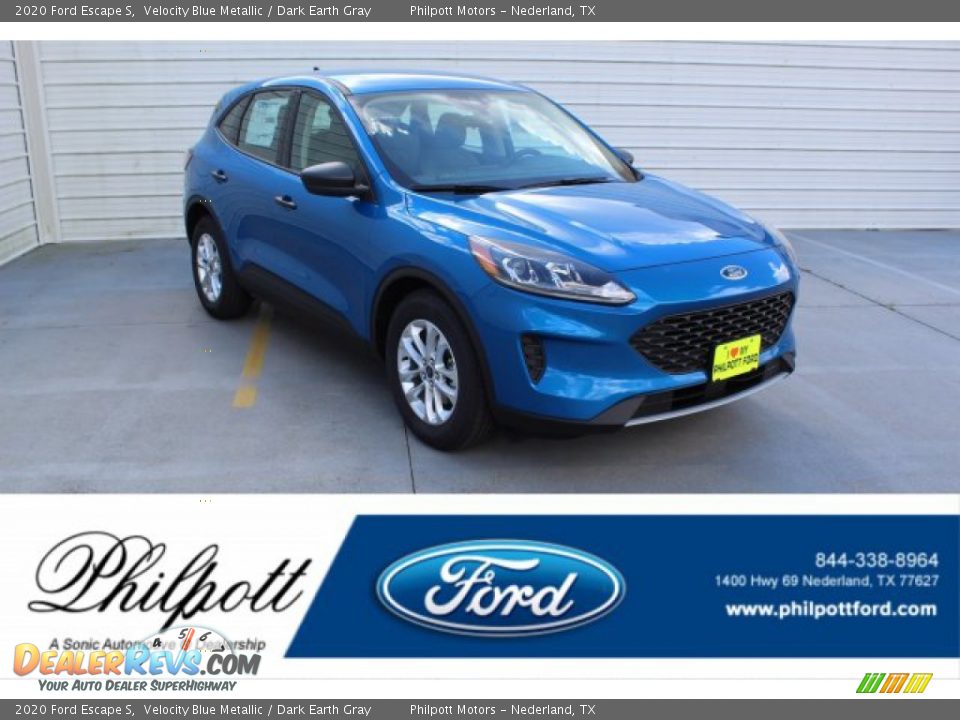 2020 Ford Escape S Velocity Blue Metallic / Dark Earth Gray Photo #1