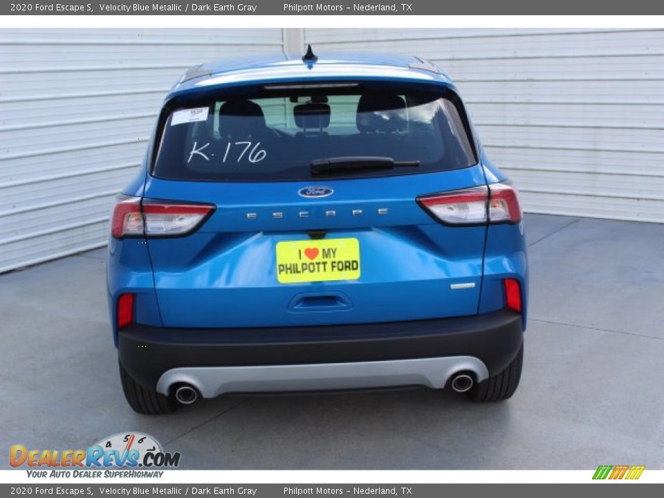 2020 Ford Escape S Velocity Blue Metallic / Dark Earth Gray Photo #7