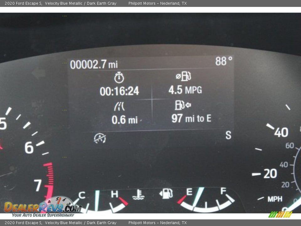 2020 Ford Escape S Velocity Blue Metallic / Dark Earth Gray Photo #13