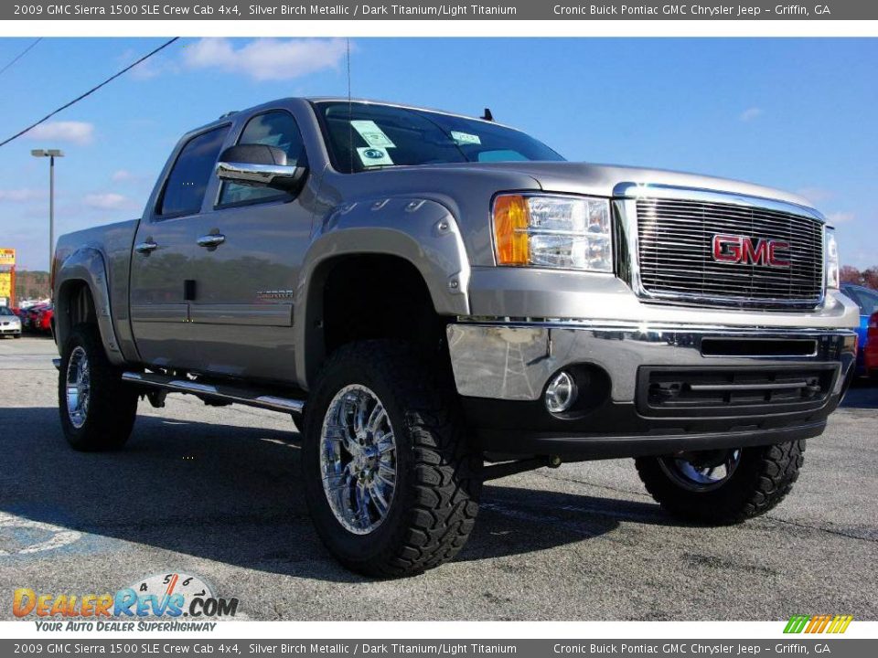 2009 GMC Sierra 1500 SLE Crew Cab 4x4 Silver Birch Metallic / Dark Titanium/Light Titanium Photo #4