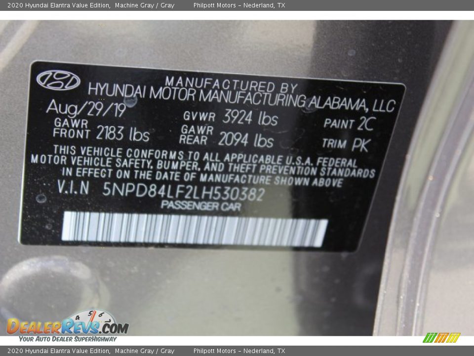 2020 Hyundai Elantra Value Edition Machine Gray / Gray Photo #26