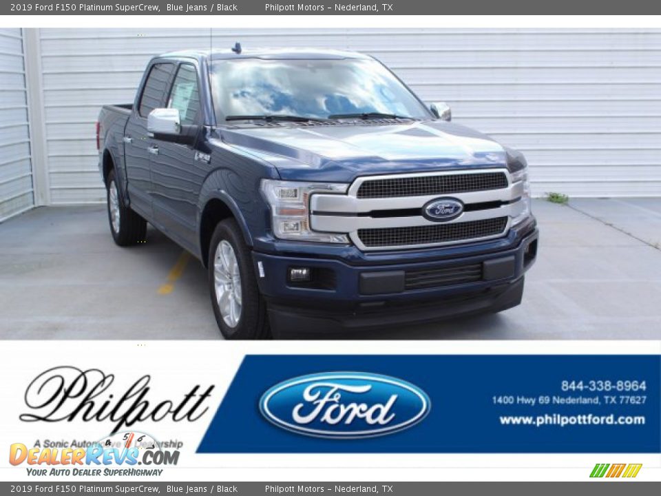2019 Ford F150 Platinum SuperCrew Blue Jeans / Black Photo #1