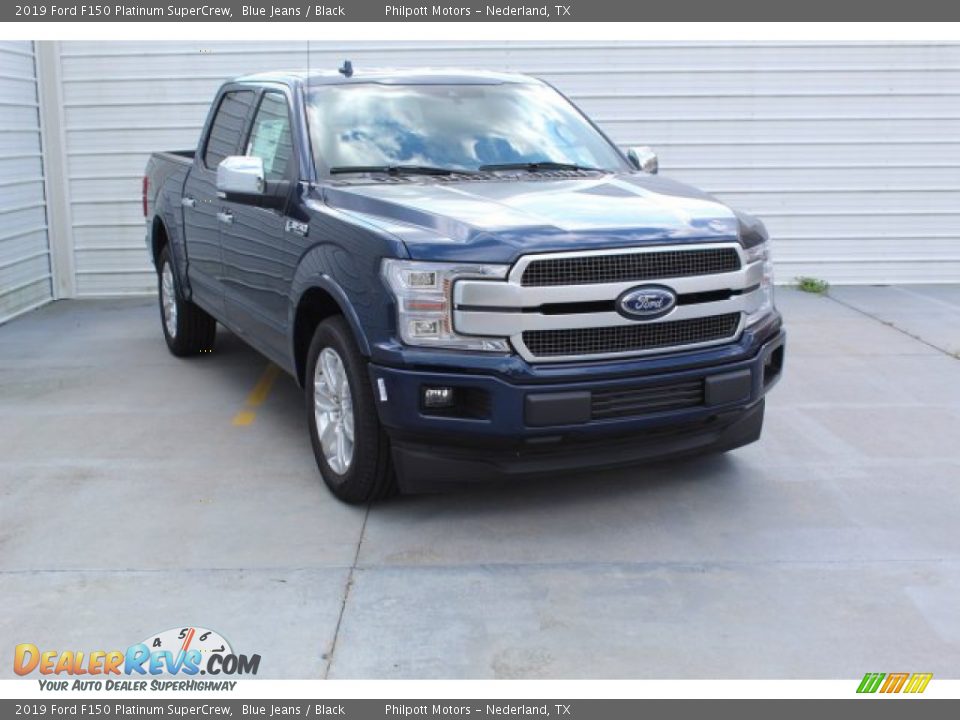 2019 Ford F150 Platinum SuperCrew Blue Jeans / Black Photo #2