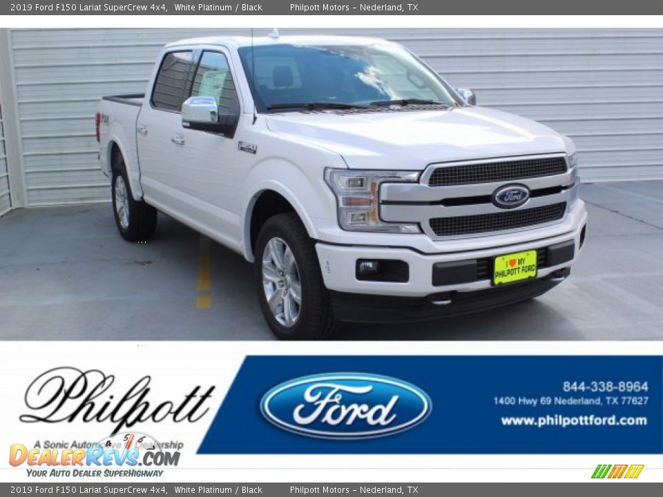 2019 Ford F150 Lariat SuperCrew 4x4 White Platinum / Black Photo #1