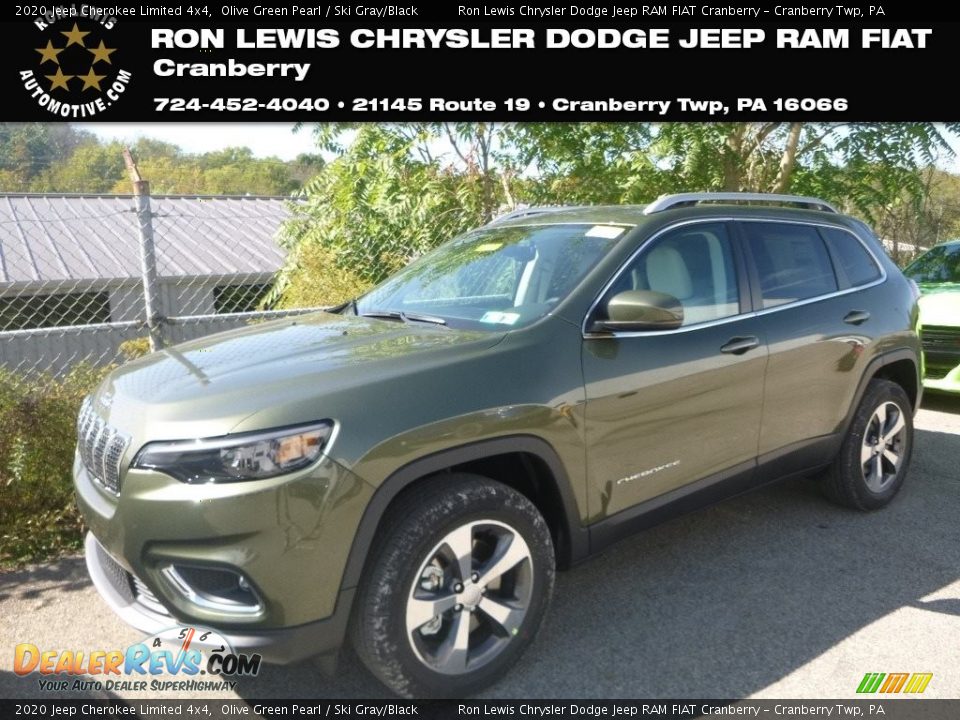 2020 Jeep Cherokee Limited 4x4 Olive Green Pearl / Ski Gray/Black Photo #1