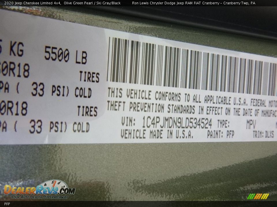 Jeep Color Code PFP Olive Green Pearl