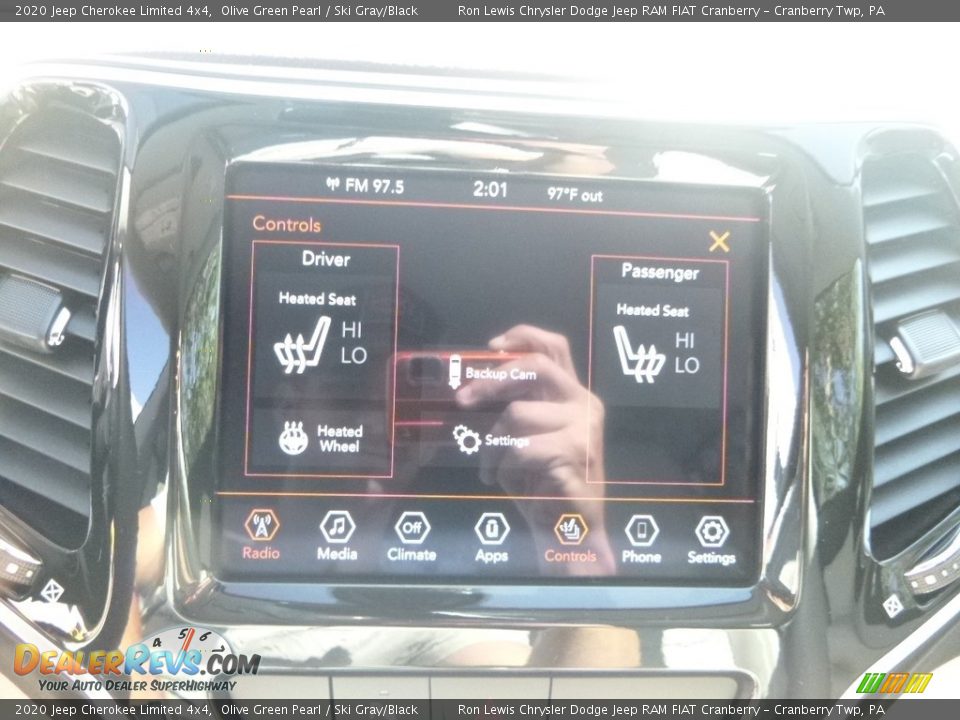 2020 Jeep Cherokee Limited 4x4 Olive Green Pearl / Ski Gray/Black Photo #18