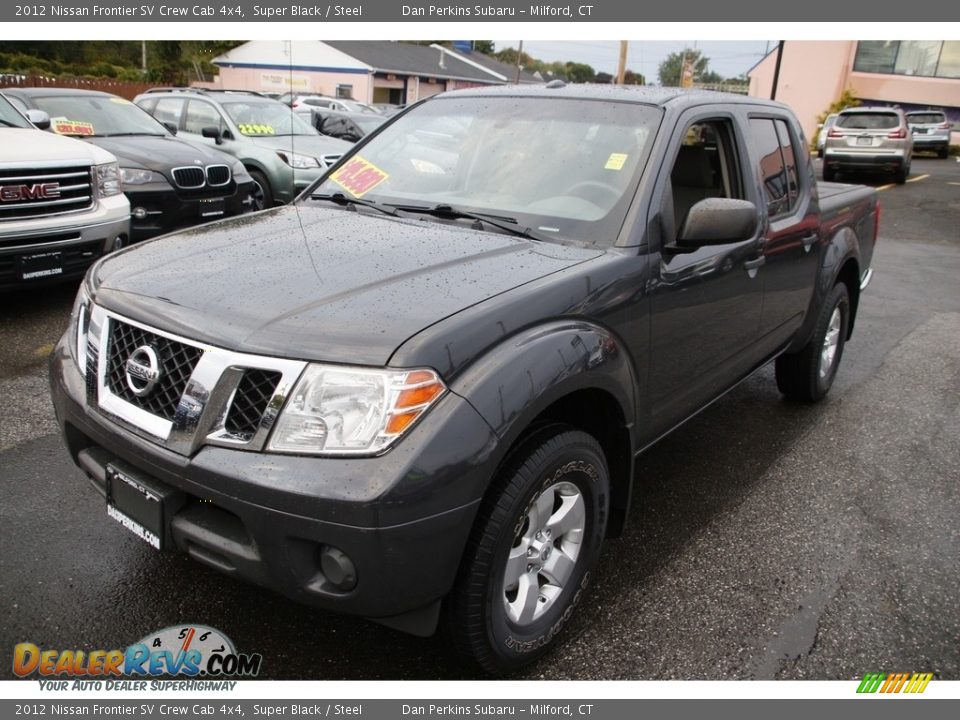 2012 Nissan Frontier SV Crew Cab 4x4 Super Black / Steel Photo #1