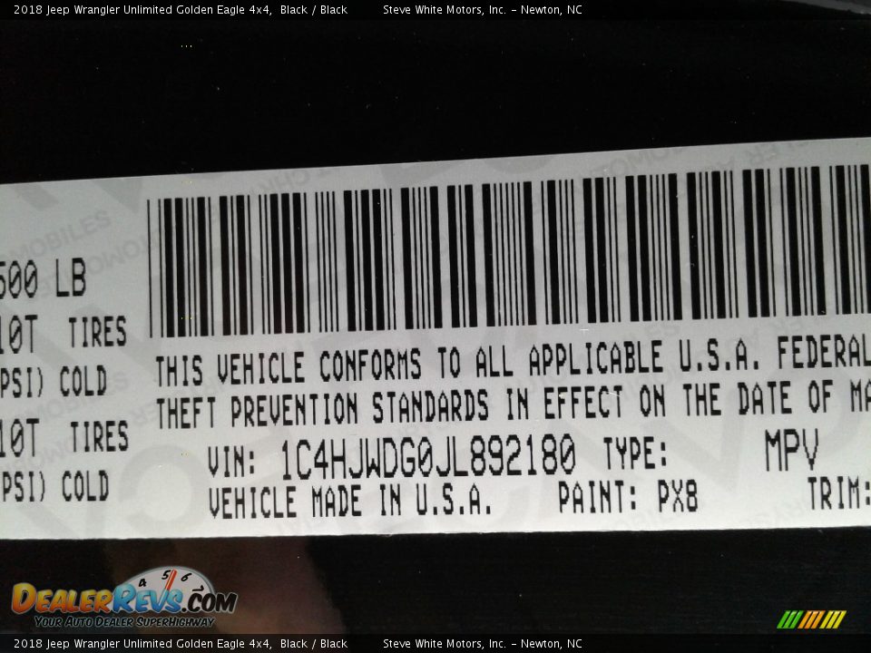 2018 Jeep Wrangler Unlimited Golden Eagle 4x4 Black / Black Photo #28