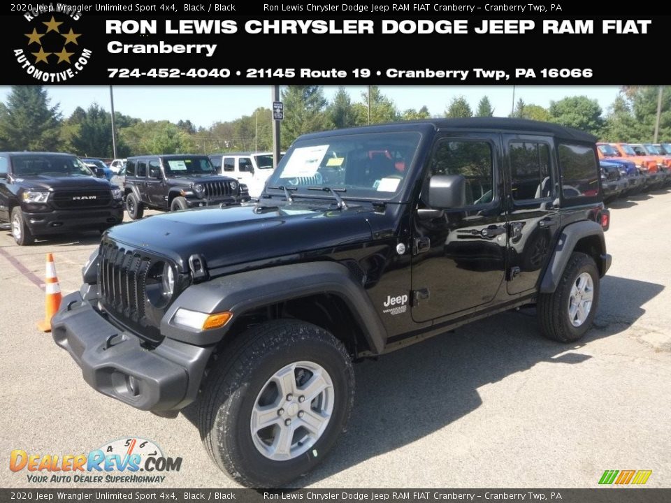 2020 Jeep Wrangler Unlimited Sport 4x4 Black / Black Photo #1
