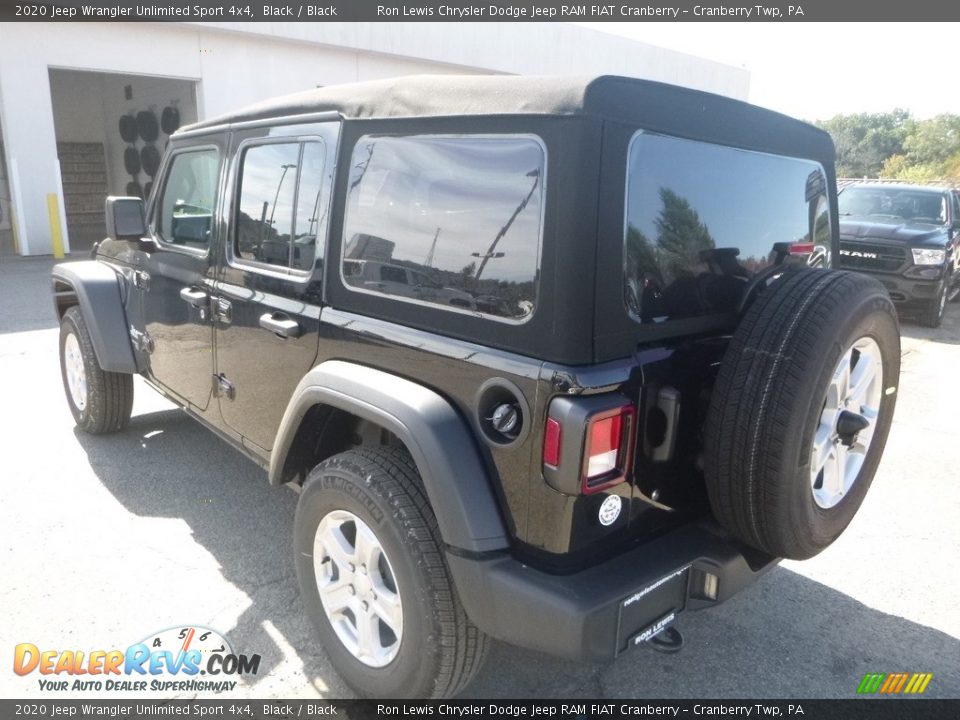 2020 Jeep Wrangler Unlimited Sport 4x4 Black / Black Photo #3