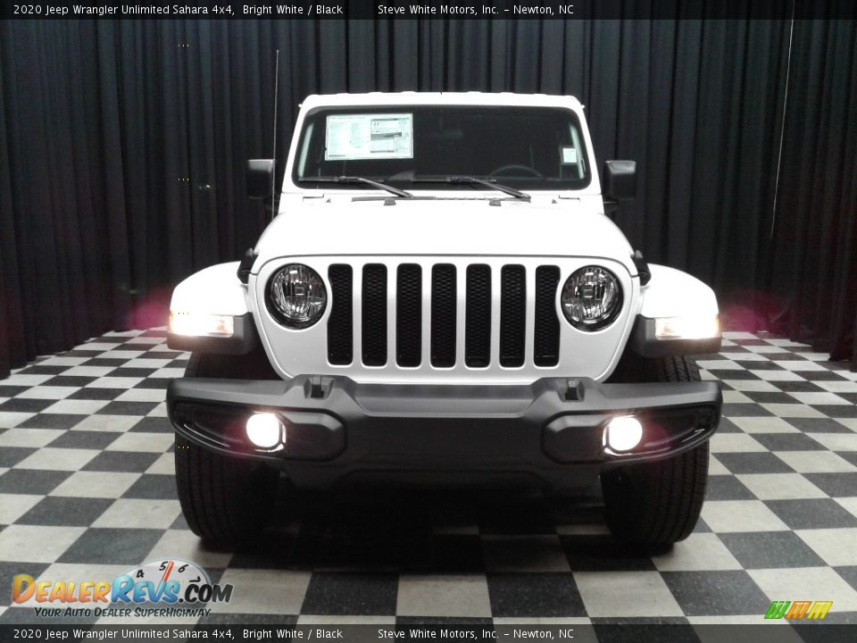 2020 Jeep Wrangler Unlimited Sahara 4x4 Bright White / Black Photo #3