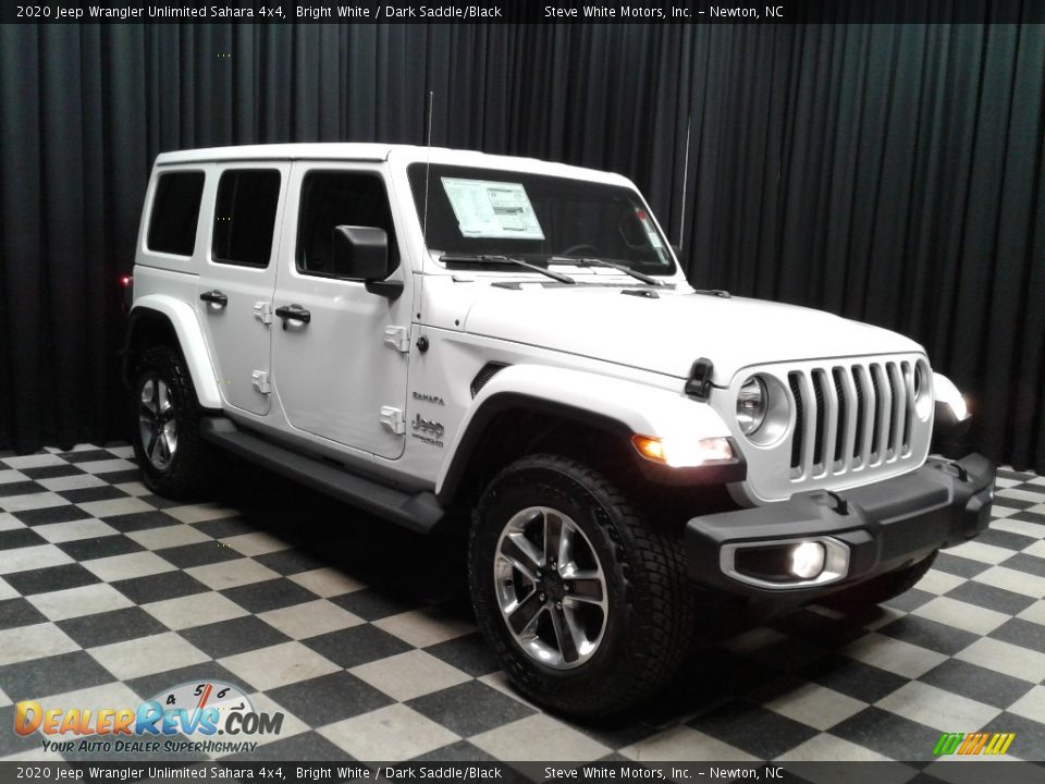 2020 Jeep Wrangler Unlimited Sahara 4x4 Bright White / Dark Saddle/Black Photo #4