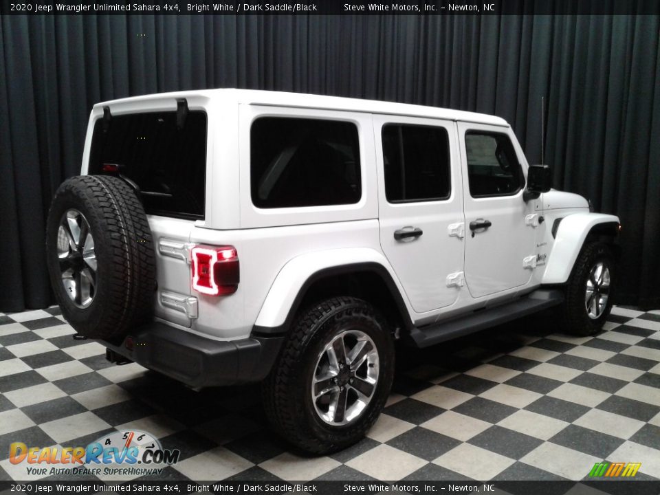 2020 Jeep Wrangler Unlimited Sahara 4x4 Bright White / Dark Saddle/Black Photo #6