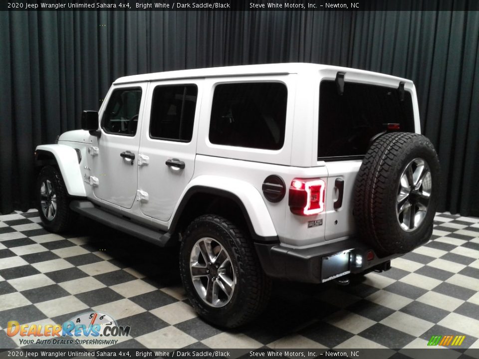 2020 Jeep Wrangler Unlimited Sahara 4x4 Bright White / Dark Saddle/Black Photo #8