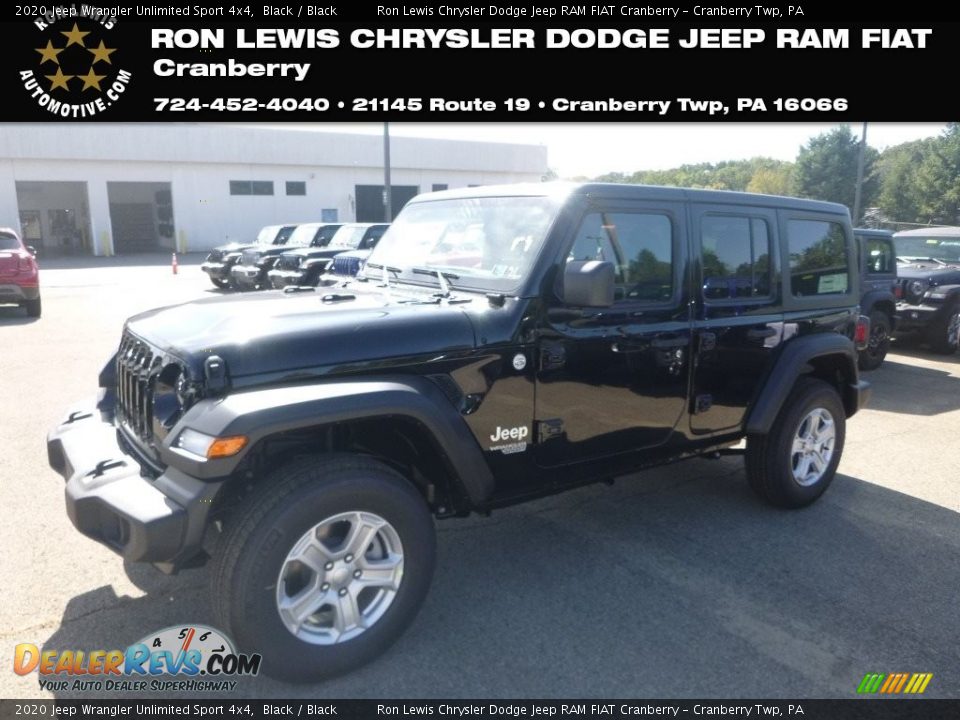 2020 Jeep Wrangler Unlimited Sport 4x4 Black / Black Photo #1
