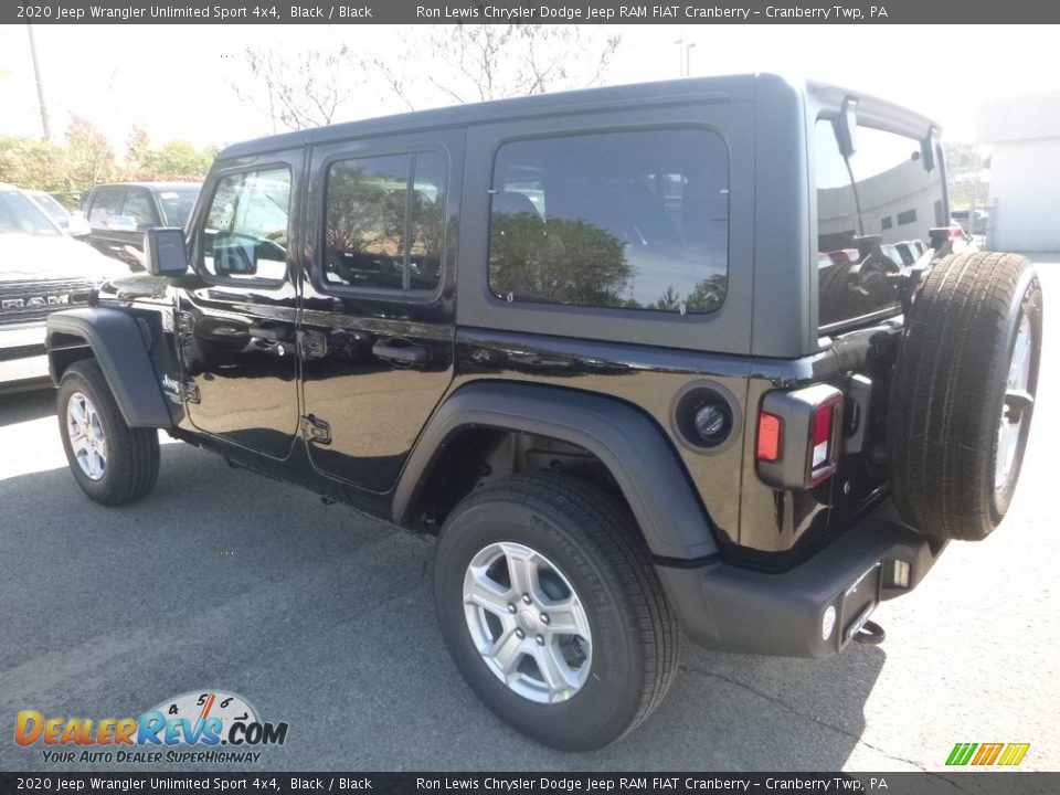 2020 Jeep Wrangler Unlimited Sport 4x4 Black / Black Photo #3