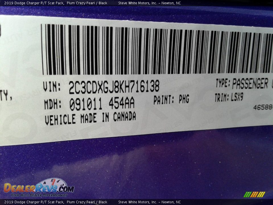 2019 Dodge Charger R/T Scat Pack Plum Crazy Pearl / Black Photo #35