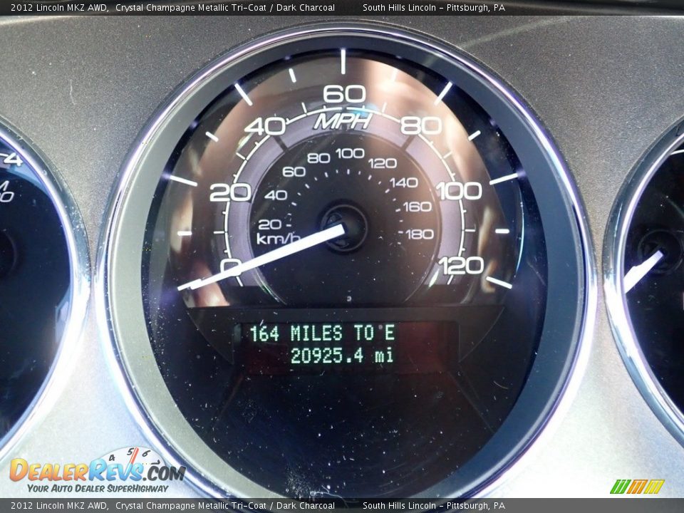 2012 Lincoln MKZ AWD Crystal Champagne Metallic Tri-Coat / Dark Charcoal Photo #24