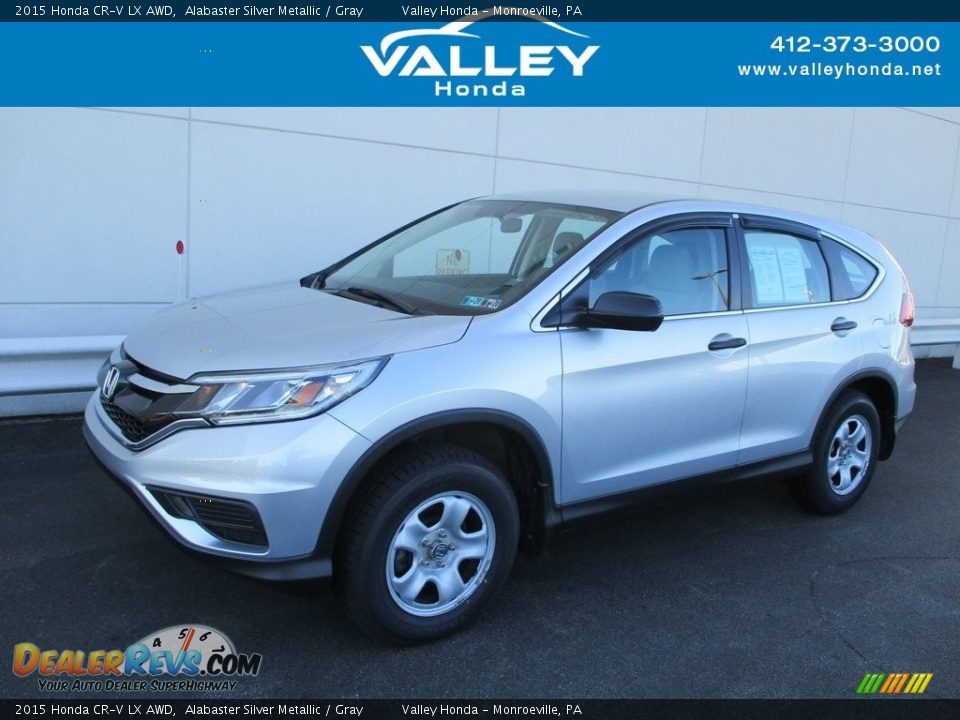 2015 Honda CR-V LX AWD Alabaster Silver Metallic / Gray Photo #1