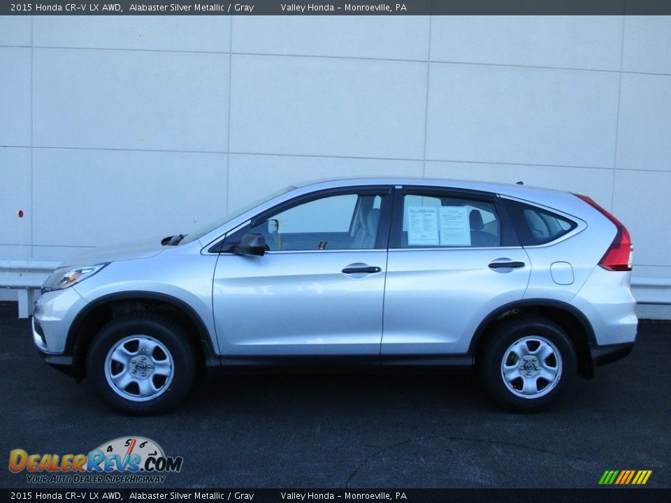 2015 Honda CR-V LX AWD Alabaster Silver Metallic / Gray Photo #2
