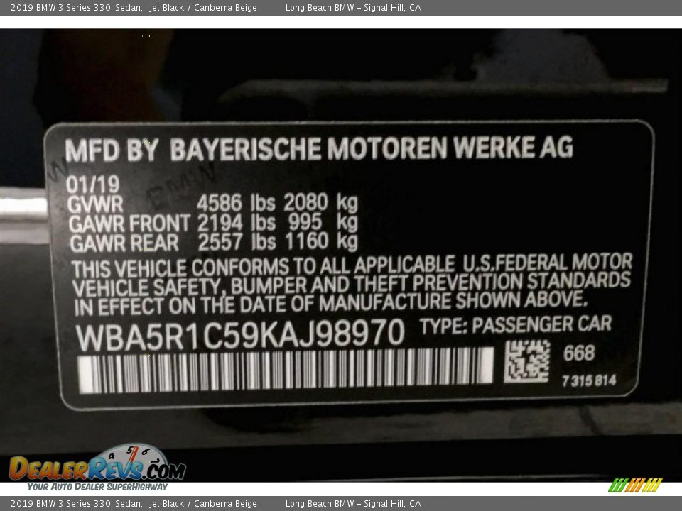 2019 BMW 3 Series 330i Sedan Jet Black / Canberra Beige Photo #19