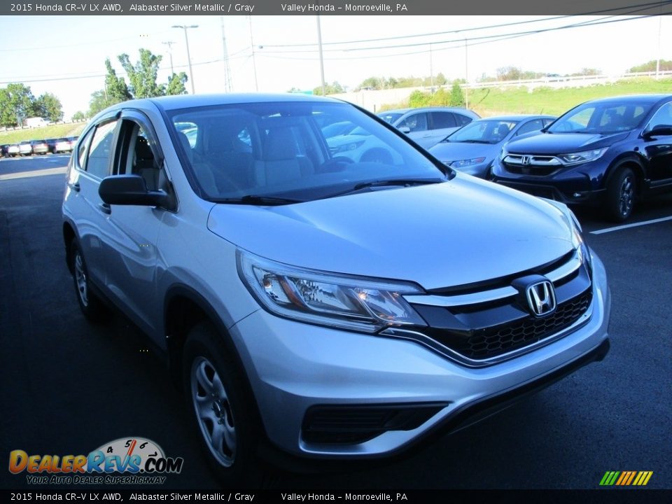 2015 Honda CR-V LX AWD Alabaster Silver Metallic / Gray Photo #7