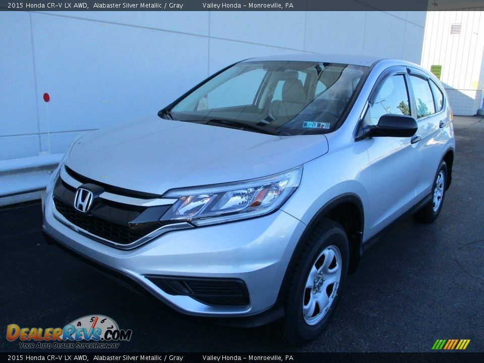 2015 Honda CR-V LX AWD Alabaster Silver Metallic / Gray Photo #9