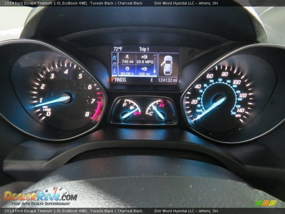 2014 Ford Escape Titanium 1.6L EcoBoost 4WD Tuxedo Black / Charcoal Black Photo #28