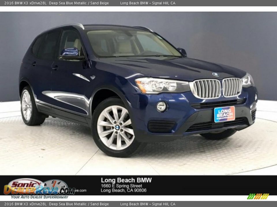 2016 BMW X3 xDrive28i Deep Sea Blue Metallic / Sand Beige Photo #1