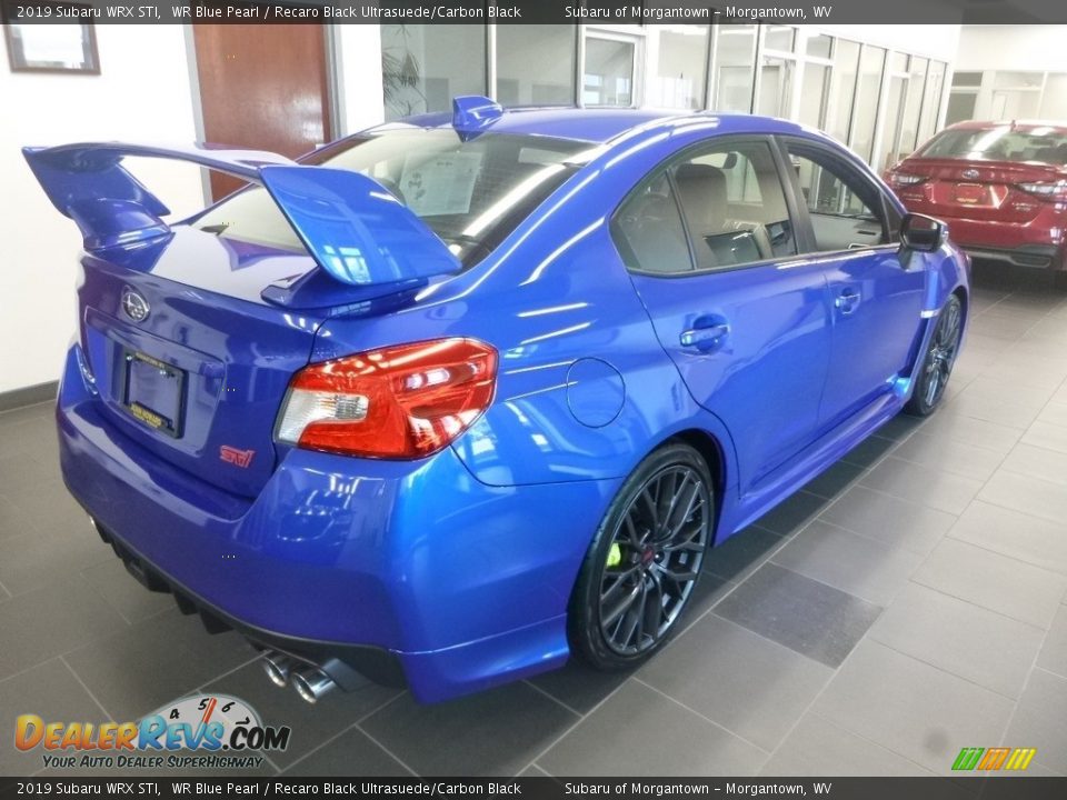 2019 Subaru WRX STI WR Blue Pearl / Recaro Black Ultrasuede/Carbon Black Photo #6