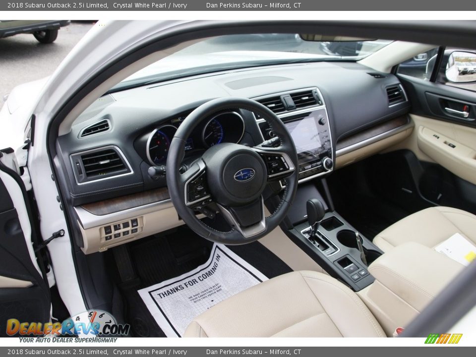 2018 Subaru Outback 2.5i Limited Crystal White Pearl / Ivory Photo #10