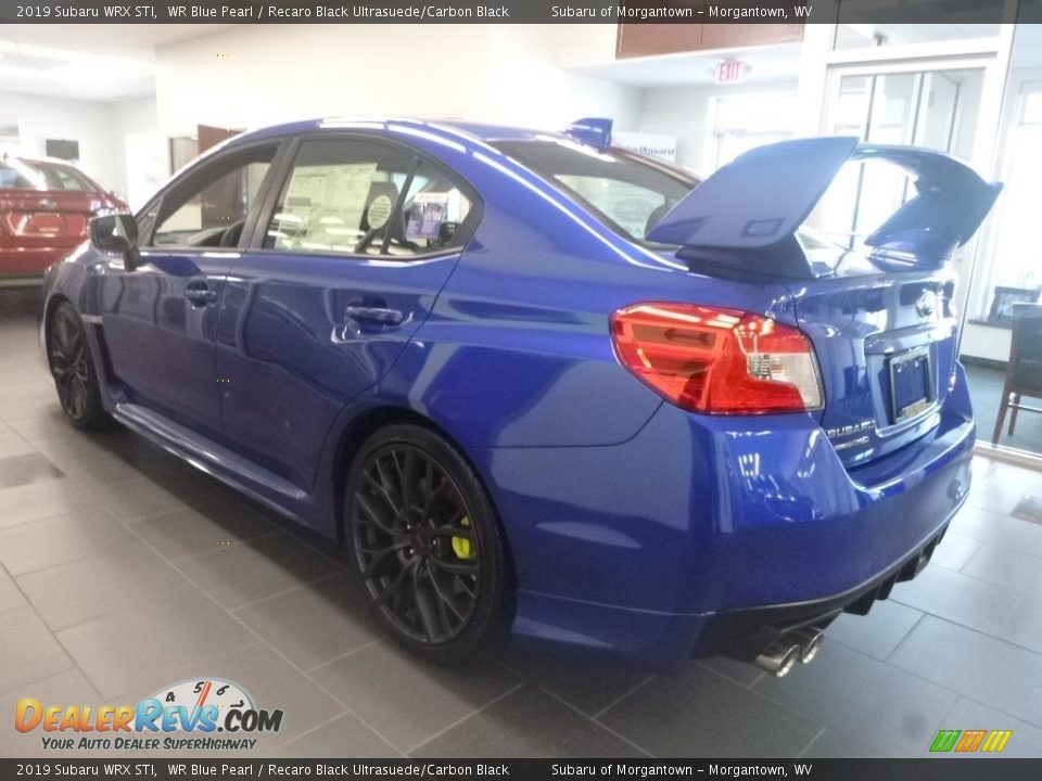 2019 Subaru WRX STI WR Blue Pearl / Recaro Black Ultrasuede/Carbon Black Photo #8