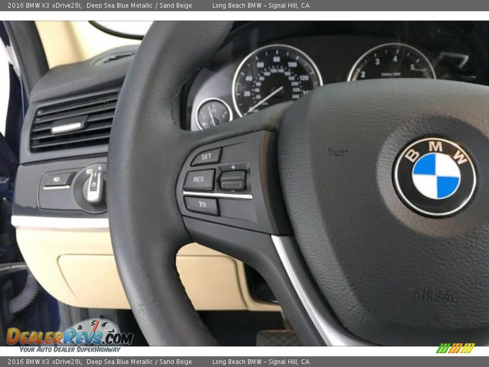 2016 BMW X3 xDrive28i Deep Sea Blue Metallic / Sand Beige Photo #14