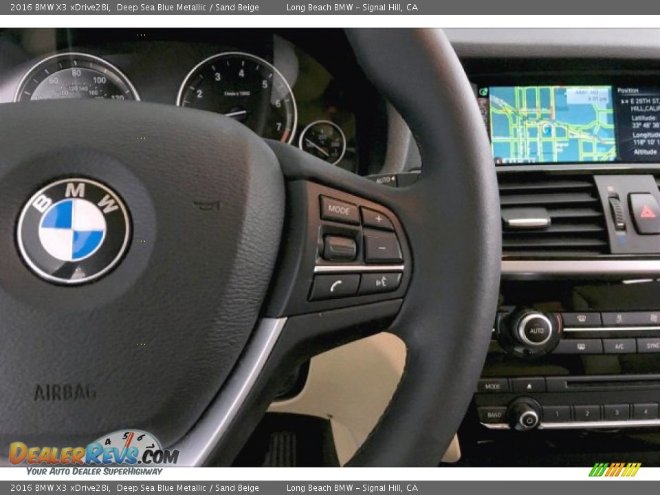 2016 BMW X3 xDrive28i Deep Sea Blue Metallic / Sand Beige Photo #15