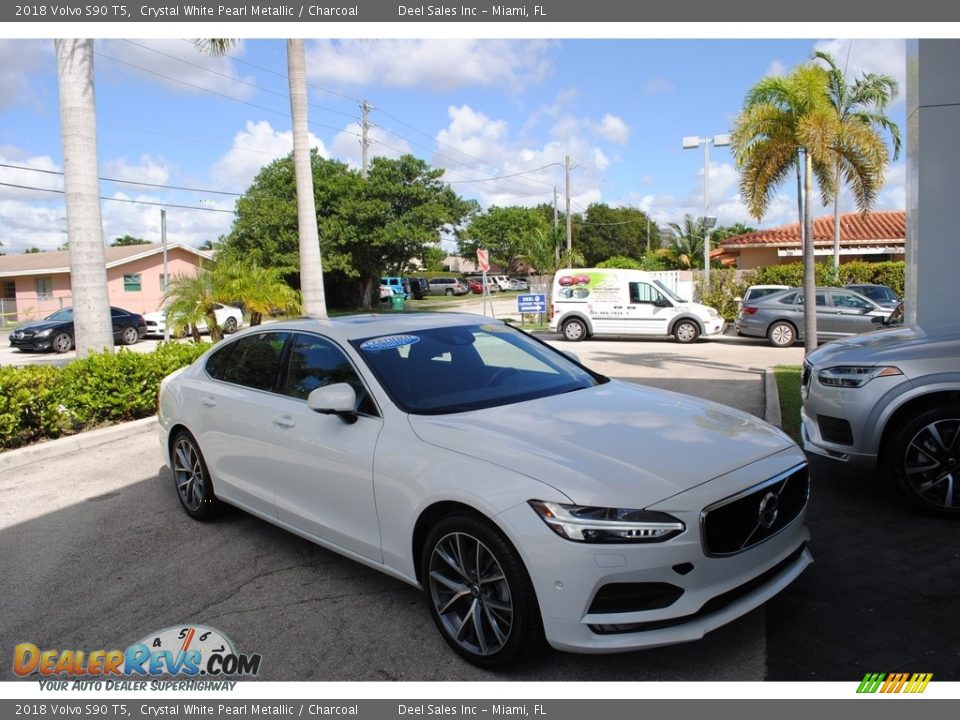 2018 Volvo S90 T5 Crystal White Pearl Metallic / Charcoal Photo #1
