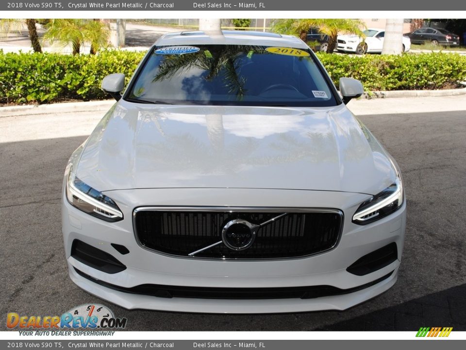 2018 Volvo S90 T5 Crystal White Pearl Metallic / Charcoal Photo #3