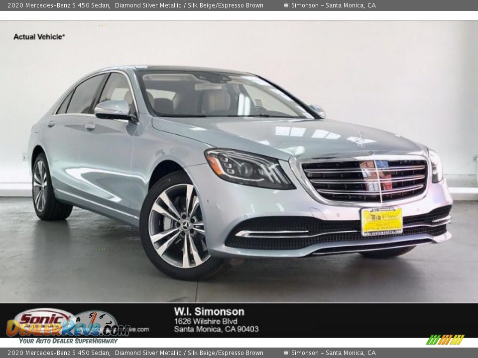 2020 Mercedes-Benz S 450 Sedan Diamond Silver Metallic / Silk Beige/Espresso Brown Photo #1
