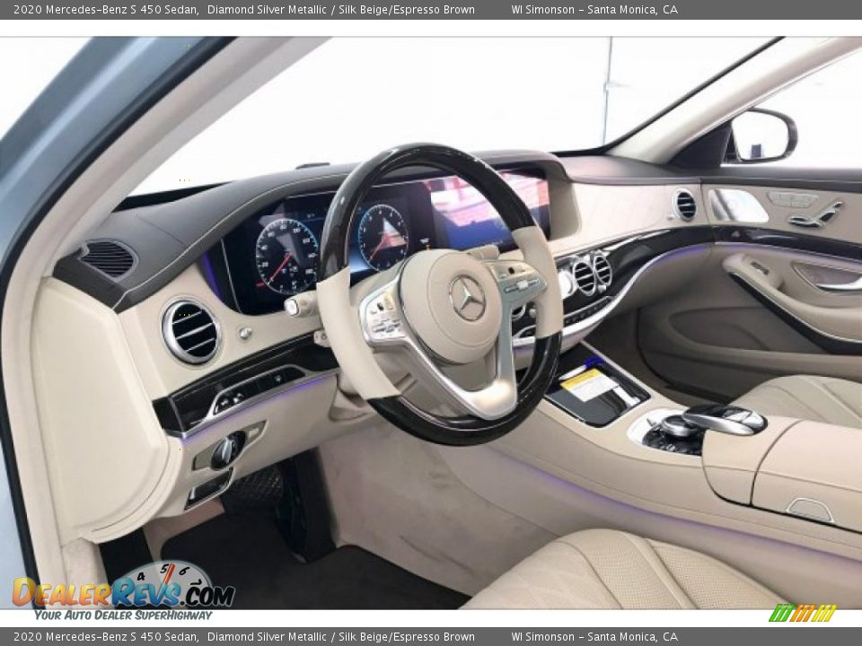 2020 Mercedes-Benz S 450 Sedan Diamond Silver Metallic / Silk Beige/Espresso Brown Photo #4