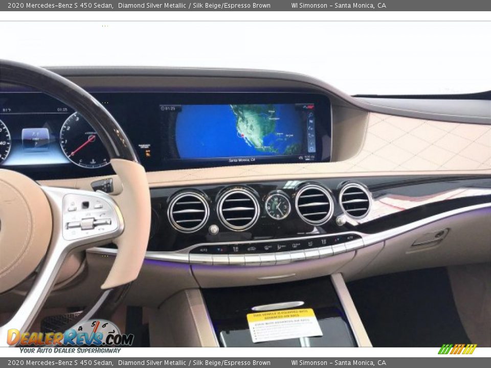 2020 Mercedes-Benz S 450 Sedan Diamond Silver Metallic / Silk Beige/Espresso Brown Photo #6