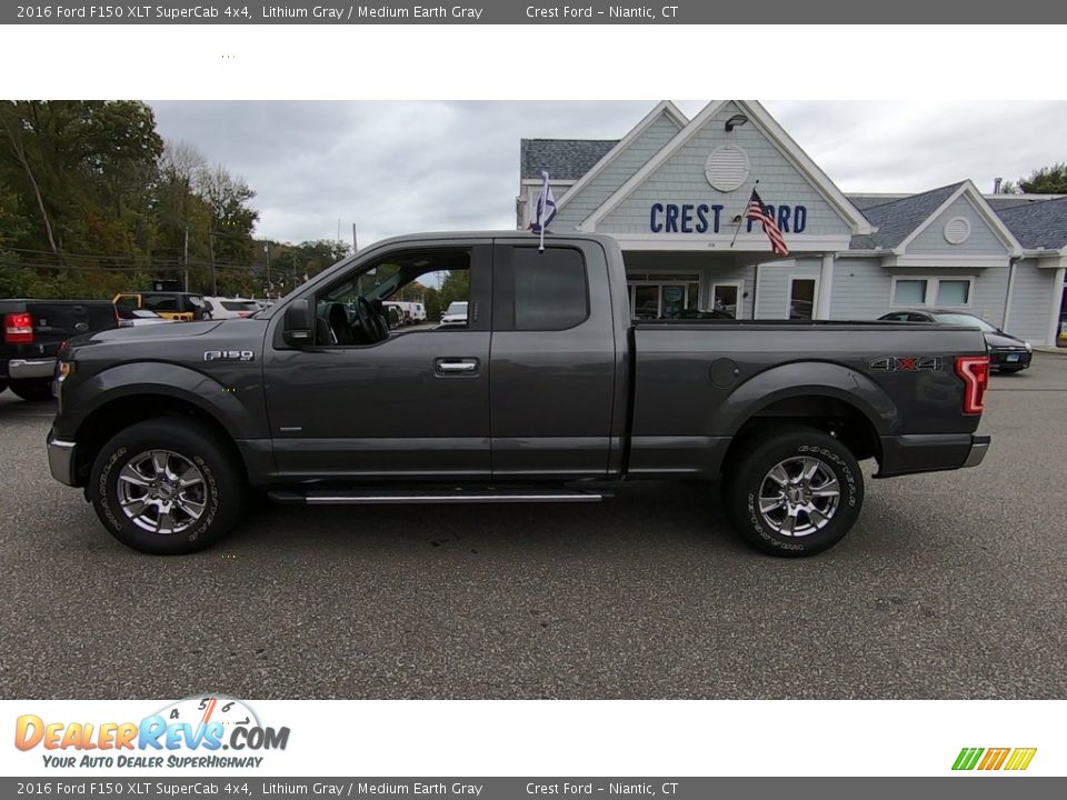 2016 Ford F150 XLT SuperCab 4x4 Lithium Gray / Medium Earth Gray Photo #4