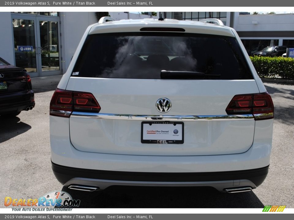 2019 Volkswagen Atlas S Pure White / Titan Black Photo #8