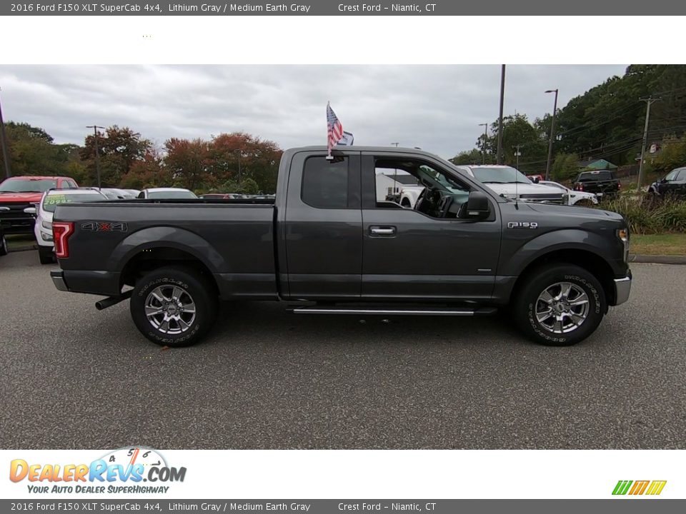 2016 Ford F150 XLT SuperCab 4x4 Lithium Gray / Medium Earth Gray Photo #8